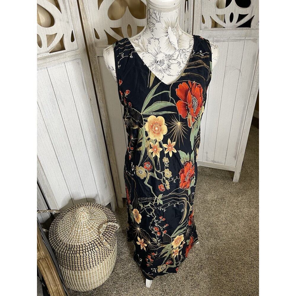 Vintage 90s Dressing Clio Floral Print Maxi Dress Cottagecore USA Medium